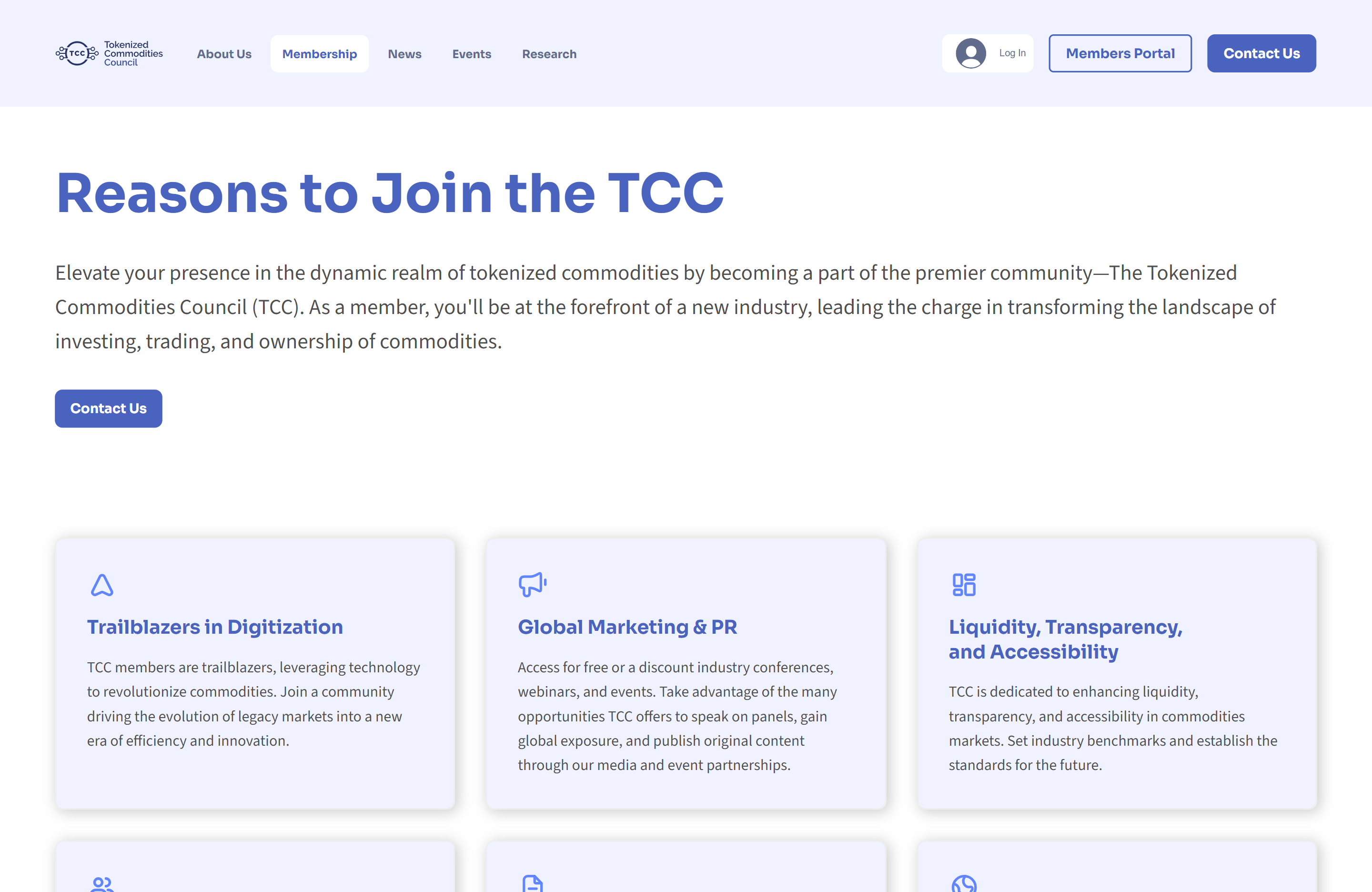 TCC Website — Reasons to join the TCC.
